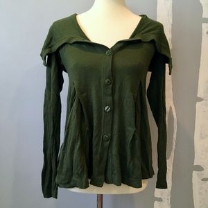 ANTHROPOLOGIE Button Up Cardigan Green Size Medium